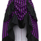 Black/Purple Stripe Adjustable High Low Skirt - Daisy Corsets