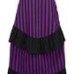 Black/Purple Stripe Adjustable High Low Skirt - Daisy Corsets