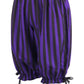 Black/Purple Striped Crepe Long Bloomers - Daisy Corsets