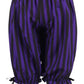 Black/Purple Striped Crepe Long Bloomers - Daisy Corsets