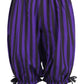 Black/Purple Striped Crepe Long Bloomers - Daisy Corsets