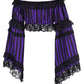 Black/Purple Striped Smocked Flare Sleeve Peasant Top - Daisy Corsets