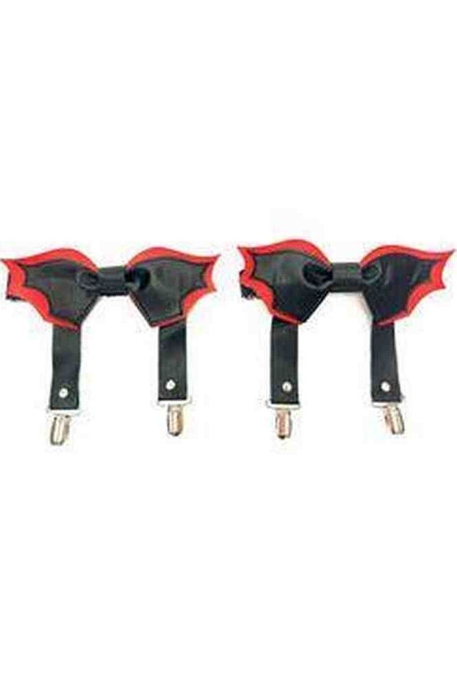Black/Red Bat Leg Garters - Daisy Corsets