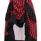 Black/Red Stripe Adjustable High Low Skirt - Daisy Corsets