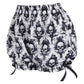Black/White Skull Print Crepe Bloomers - Daisy Corsets
