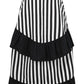 Black/White Stripe Adjustable High Low Skirt - Daisy Corsets