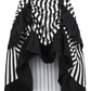 Black/White Stripe Adjustable High Low Skirt - Daisy Corsets