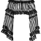 Black/White Striped Smocked Flare Sleeve Peasant Top - Daisy Corsets