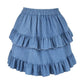 Blue Denim Ruched Bustle Skirt - Daisy Corsets