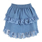 Blue Denim Ruched Bustle Skirt w/Lace - Daisy Corsets