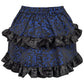 Blue/Black Brocade Ruched Bustle Skirt - Daisy Corsets
