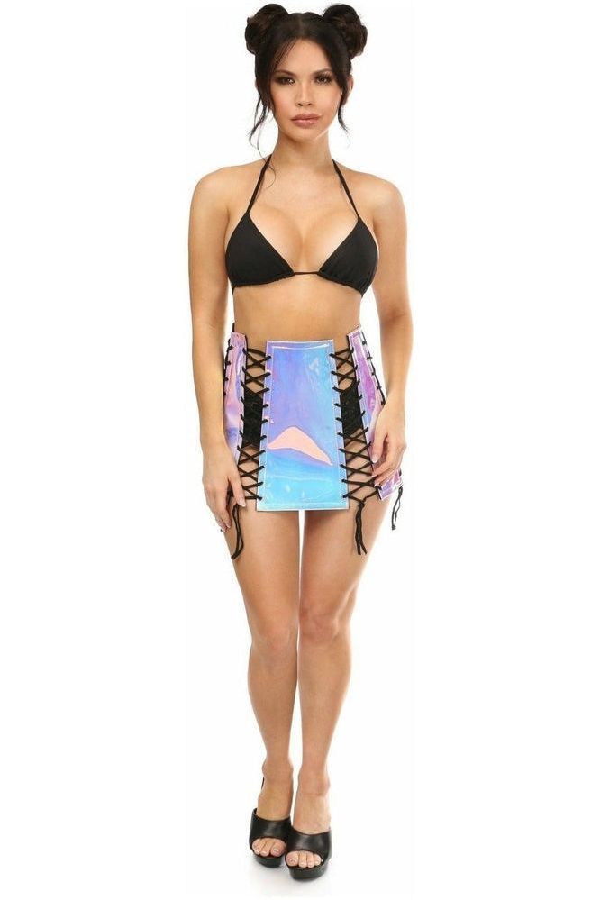 Blue/Purple Holo Lace - Up Skirt - Daisy Corsets