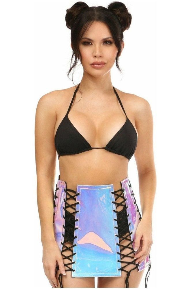 Blue/Purple Holo Lace - Up Skirt - Daisy Corsets