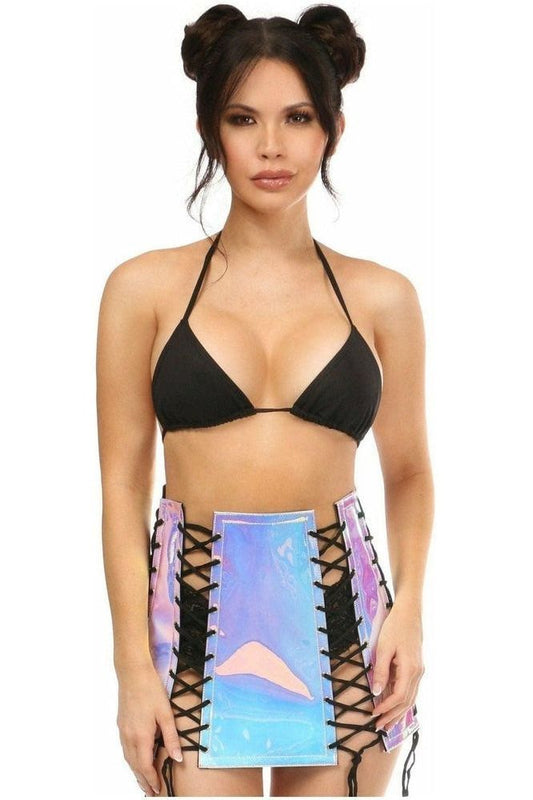 Blue/Purple Holo Lace - Up Skirt - Daisy Corsets