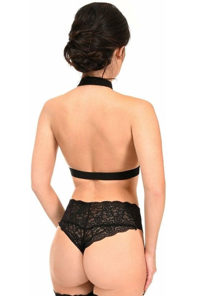 BOXED Black Stretchy Body Harness w/Gold Hardware - Daisy Corsets