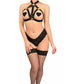 BOXED Black Stretchy Body Harness w/Gold Hardware - Daisy Corsets
