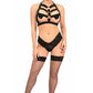 BOXED Black Stretchy Body Harness w/Silver Hardware - Daisy Corsets