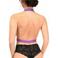BOXED Dark Purple Stretchy Body Harness w/Gold Hardware