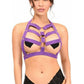 BOXED Dark Purple Stretchy Body Harness w/Gold Hardware