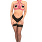 BOXED Hot Pink Stretchy Body Harness w/Gold Hardware - Daisy Corsets