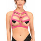 BOXED Hot Pink Stretchy Body Harness w/Gold Hardware - Daisy Corsets