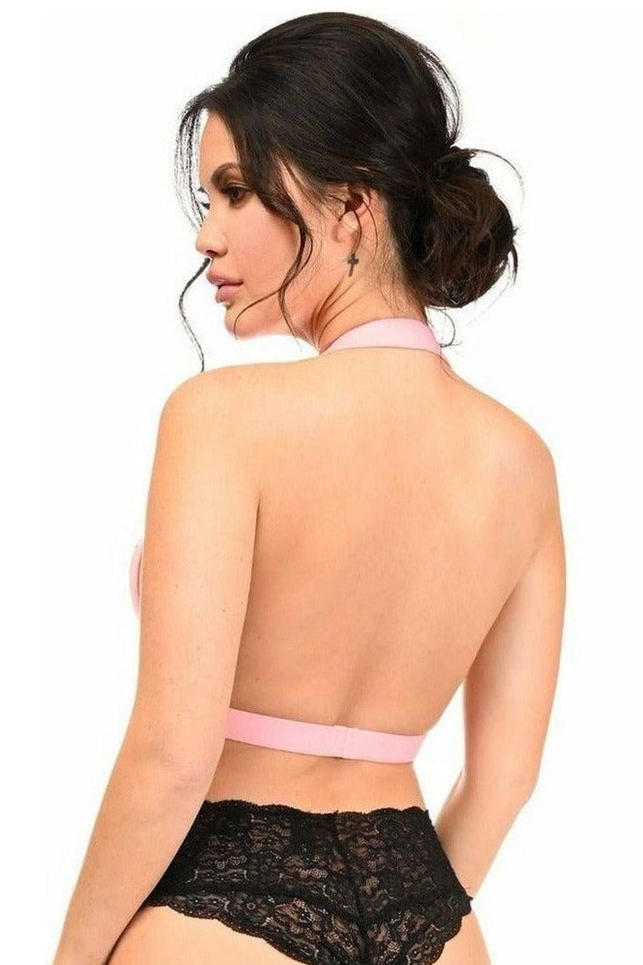 BOXED Lt Pink Stretchy Body Harness w/Silver Hardware - Daisy Corsets
