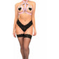 BOXED Lt Pink Stretchy Body Harness w/Silver Hardware - Daisy Corsets