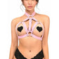 BOXED Lt Pink Stretchy Body Harness w/Silver Hardware - Daisy Corsets