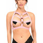 BOXED Lt Pink Stretchy Body Harness w/Silver Hardware - Daisy Corsets
