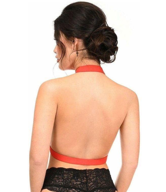 BOXED Red Stretchy Body Harness w/Gold Hardware - Daisy Corsets