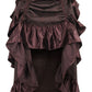 Brown Brocade Adjustable High Low Bustle Skirt - Daisy Corsets