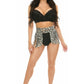 Cheetah Print Faux Leather Fringe Skirt - Daisy Corsets