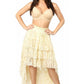 Cream High Low Lace Skirt - Daisy Corsets