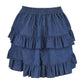 Dark Blue Denim Ruched Bustle Skirt - Daisy Corsets