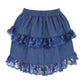 Dark Blue Denim Ruched Bustle Skirt w/Lace - Daisy Corsets