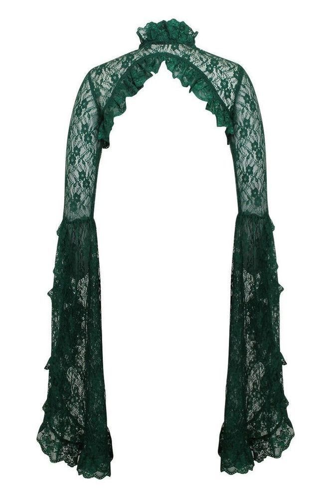 Dark Green Lace Shrug Bolero Jacket - Daisy Corsets