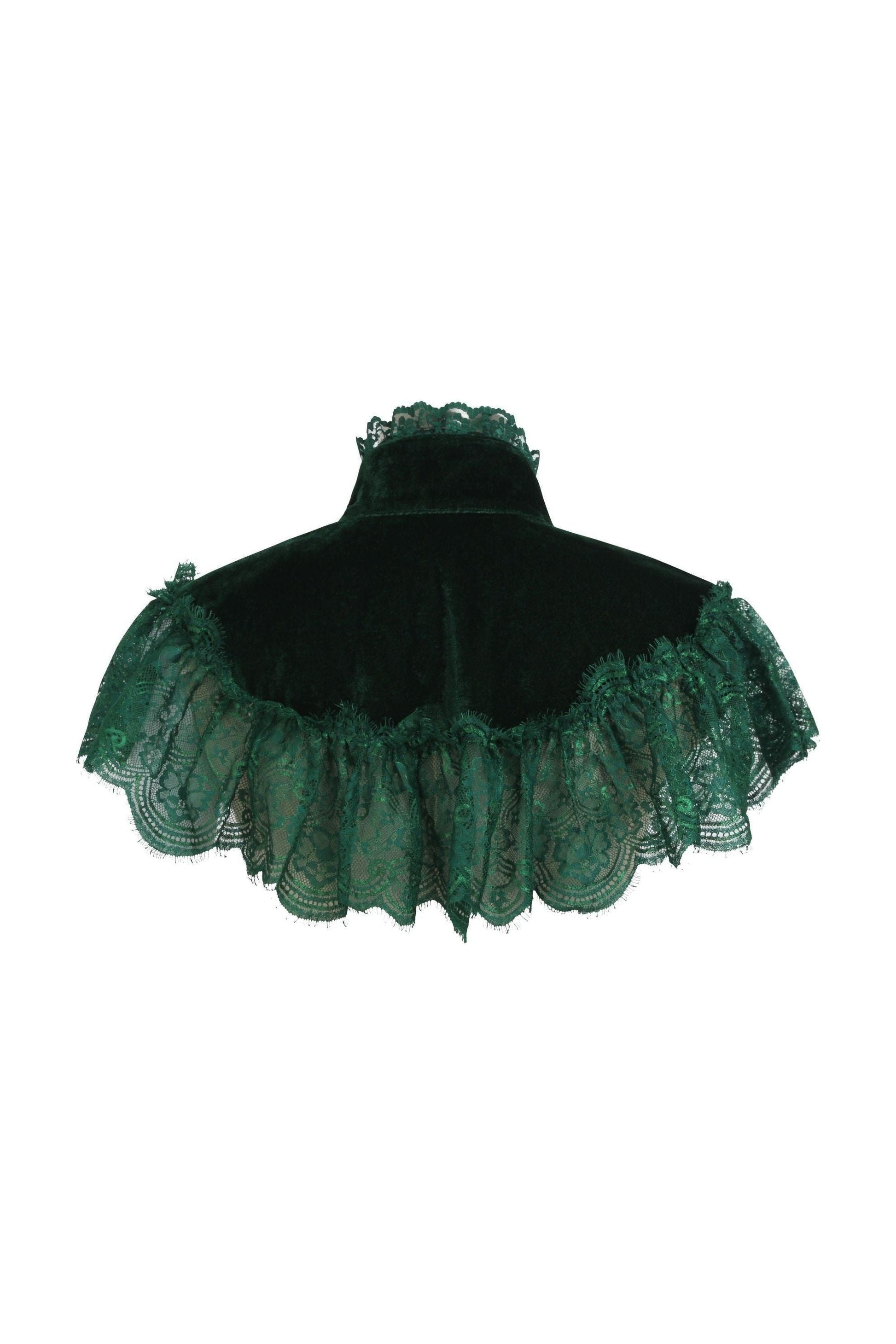 Dark Green Velvet & Lace Capelet - Daisy Corsets