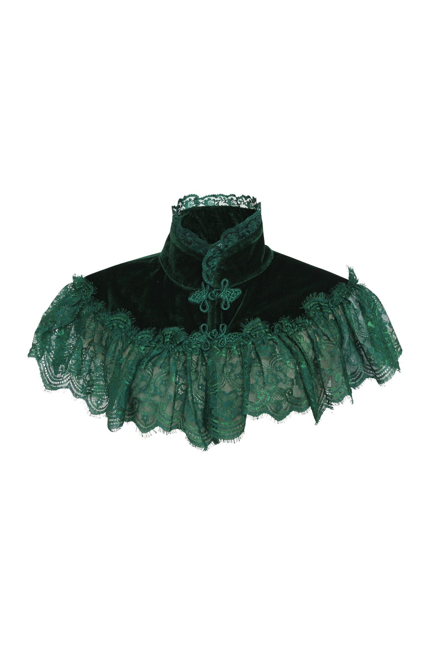 Dark Green Velvet & Lace Capelet - Daisy Corsets