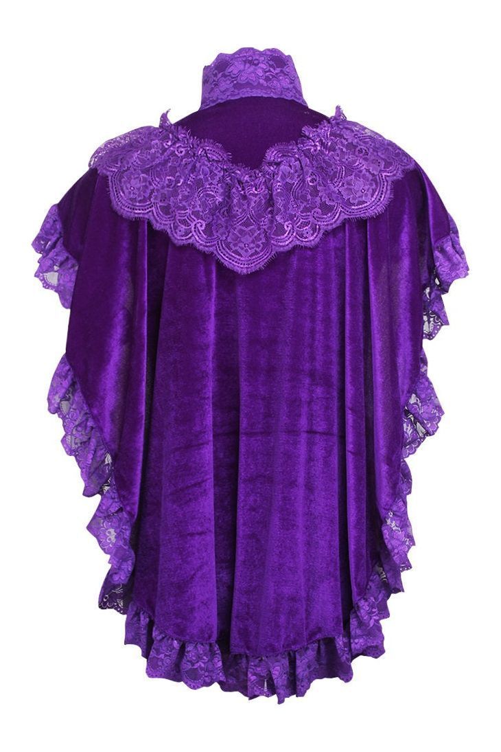 Dark Purple Velvet & Lace Capelet - Daisy Corsets