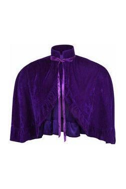 Dark Purple Velvet Ruffle Cape - Daisy Corsets