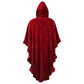 Dark Red Velvet Hooded Ruffle Cape - Daisy Corsets