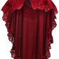 Dark Red Velvet & Lace Capelet