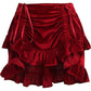 Dark Red Velvet Ruched Bustle Skirt - Daisy Corsets