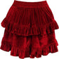 Dark Red Velvet Ruched Bustle Skirt - Daisy Corsets