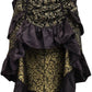 Gold/Black Brocade Adjustable High Low Bustle Skirt - Daisy Corsets
