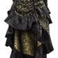 Gold/Black Brocade Adjustable High Low Bustle Skirt - Daisy Corsets