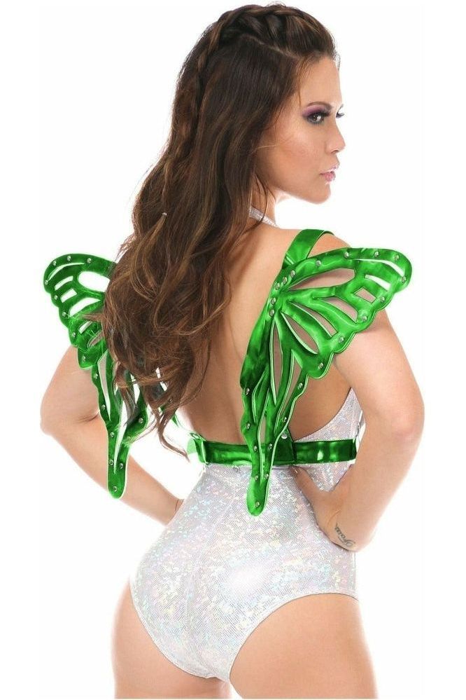 Green Holo Large Butterfly Wing Body Harness - Daisy Corsets