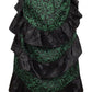 Green/Black Brocade Adjustable High Low Bustle Skirt - Daisy Corsets