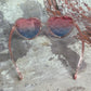 Pink Glitter Gradient Polarized Heart Shaped Sunglasses
