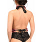 Kitten Collection Dusty Rose Velvet Double Strap Body Harness - Daisy Corsets